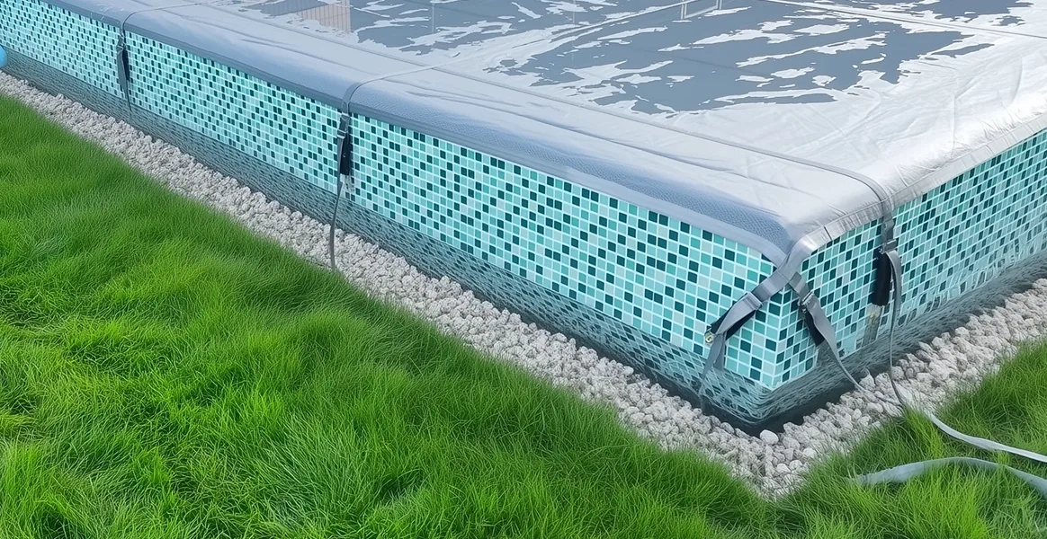 Покрывало для бассейна под снегом — защита зимой в Пензе